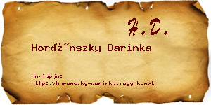 Horánszky Darinka névjegykártya